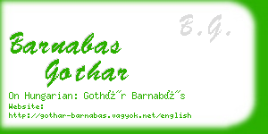 barnabas gothar business card